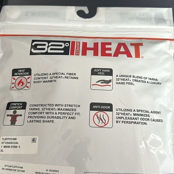 32 Degree | NWTs Long Sleeve Scoop Neck Shirt In Charcoal Gray Size XL - Picture 3 of 4